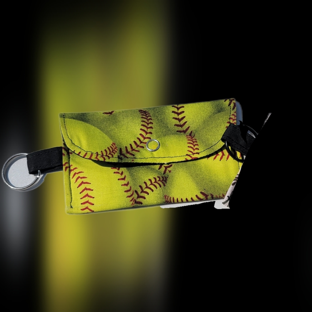 Yellow Softball Print Pouch